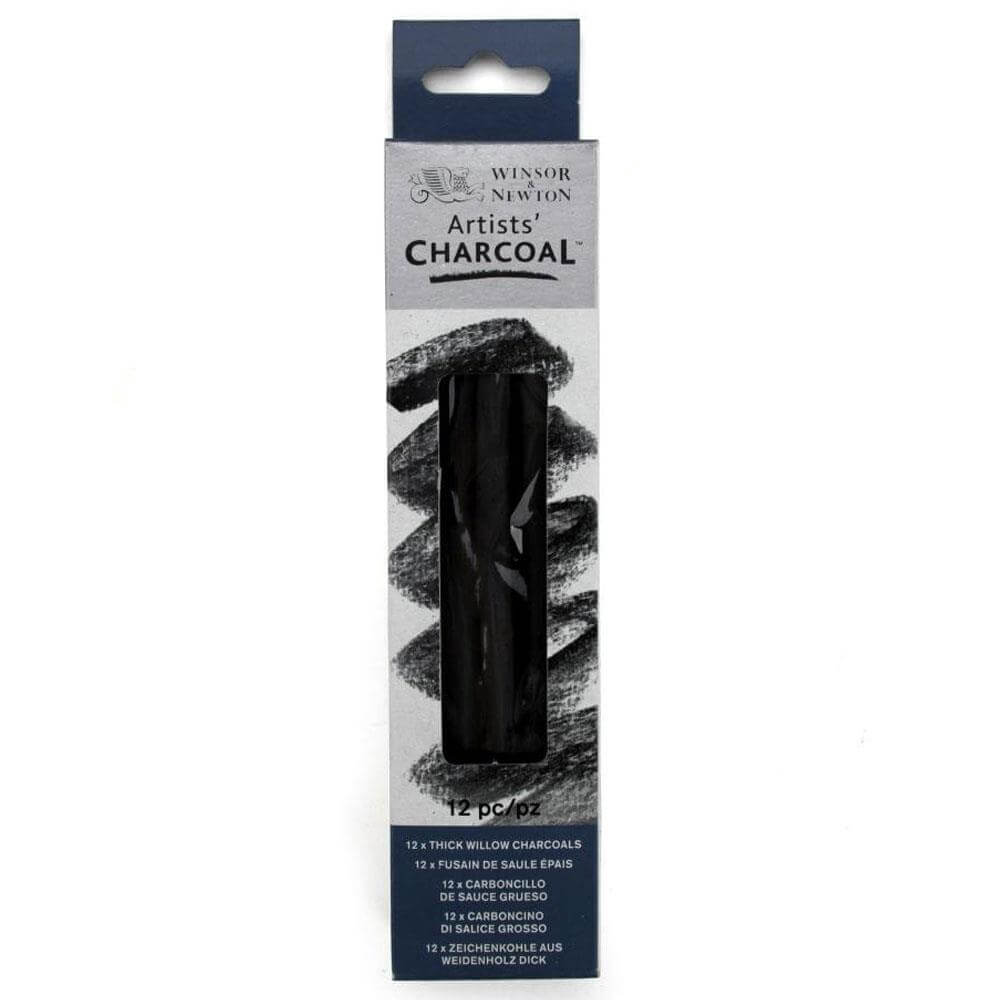 Winsor and Newton Artists' Willow Charcoal - Thick 12 Sticks